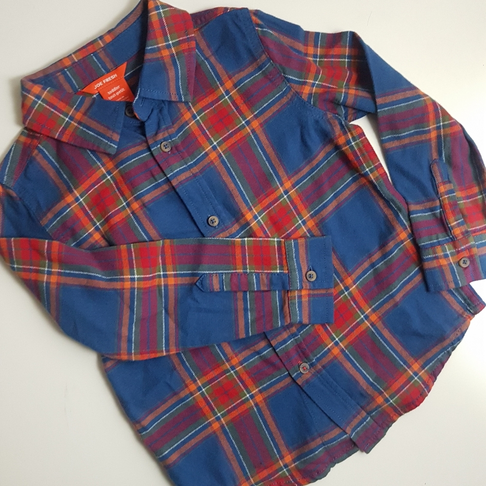 Toddler Boys Flannel Plaid Fall Cold Season Shirt